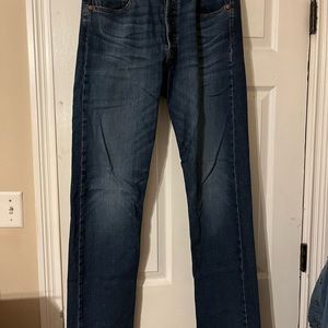 Mens New Levi’s 501 dark blue jeans 33 X 34
